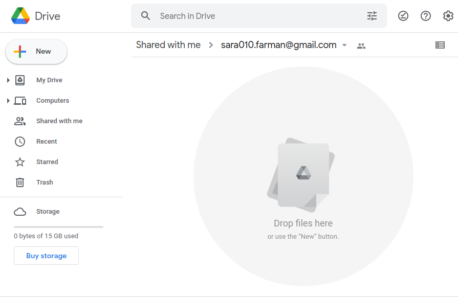 The Customer Shared Folder - Google Drive - Drag and Drop Files