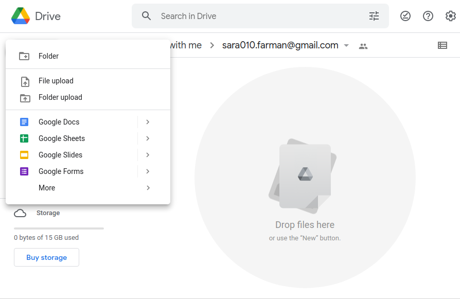 The Customer Shared Folder- Google Drive - New Button